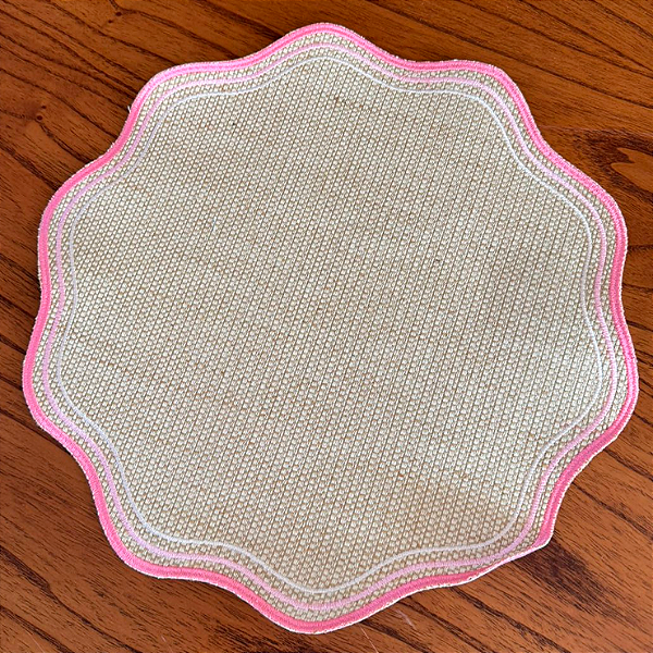 Lugar Americano 3 Bordados - Rosa