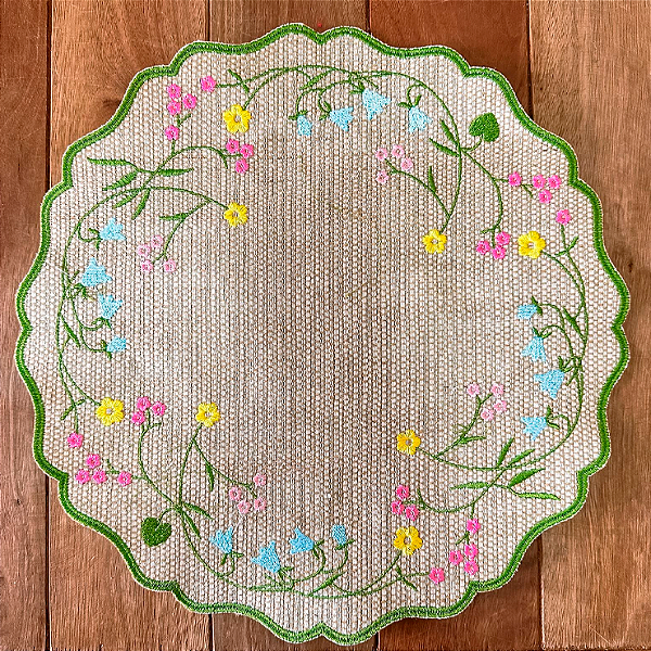 Lugar Americano Bordado Flores