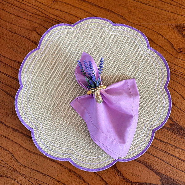 Kit Jogo Americano 3 Bordados - Lilás