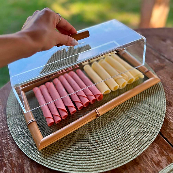 Conjunto Bambu e Vidro - 31 x 16 x 8 cm