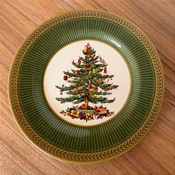 Prato Sobremesa Natalino em Cerâmica