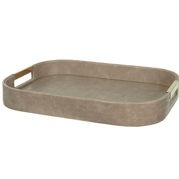 Bandeja Decorativa Revestida - Fendi 5 x 40 x 30 cm