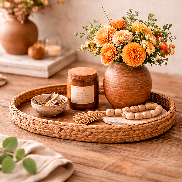 Bandeja Oval Decorativa - 3 x 34,5 x 24,5 cm