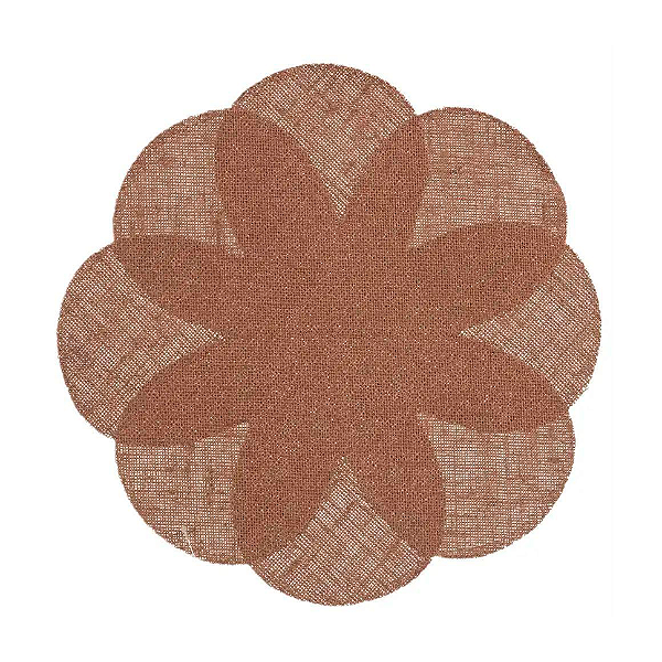 Jogo Americano Juta Flower Marrom - 38 cm