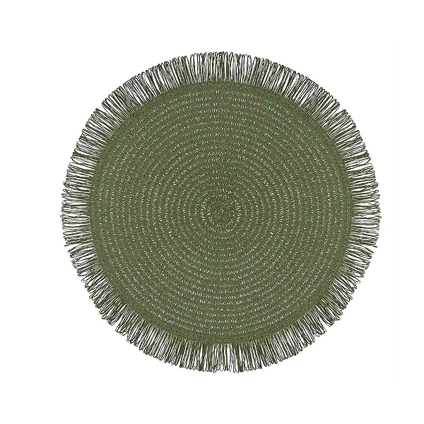 Jogo Americano Trançado com Franjas Verde – 38 cm