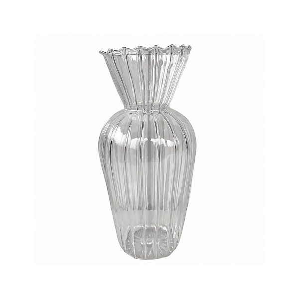 Vaso de Vidro Plissado - 400 ml
