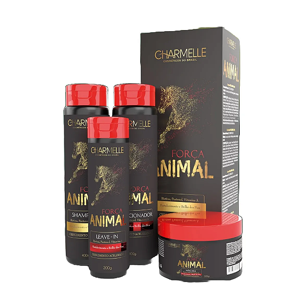 Kit Força Animal Crescimento e Fortalecimento Capilar - Charmelle Cosméticos
