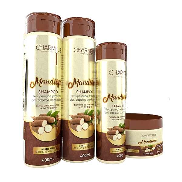 Kit Mandioca - Cabelos Danificados Recuperação Profunda - Charmelle Cosméticos