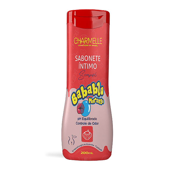 Sabonete Íntimo Sensual Babablu Morango 200 ml - Charmelle Cosméticos