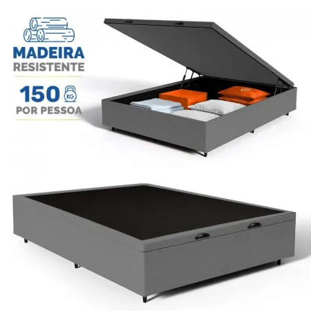 Cama Box Baú Casal Suede 138X188X42
