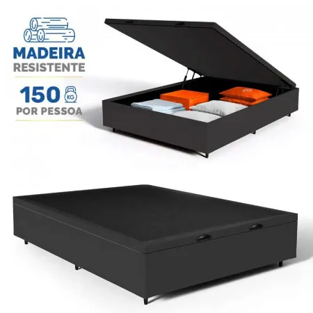 Cama Box Baú Viúva Suede 128X188X42