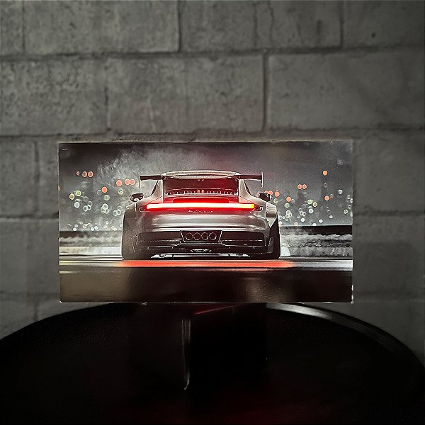 Quadro Decorativo Porshe Com Led Quarto Sala Escritorio