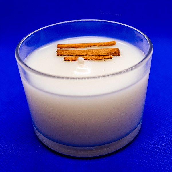 Vela Personalizada Copo Grande com Tampa de Madeira - Aroma Canela