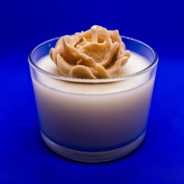 Vela Personalizada Copo Grande com Tampa de Madeira - Aroma Lavanda