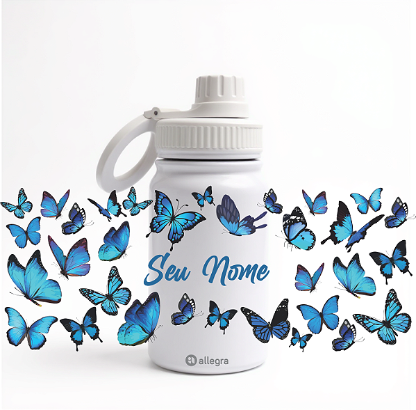 Garrafa Térmica Custom Baby 350ml - Borboletas Blue