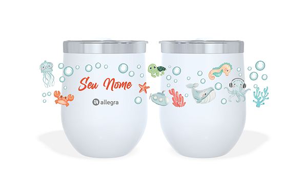 Cuia Térmico Custom Little 360ml - Fundo do Mar