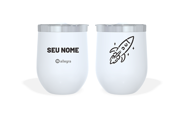 Cuia Térmico Custom Little 360ml - Foguete Ícone Minimalista