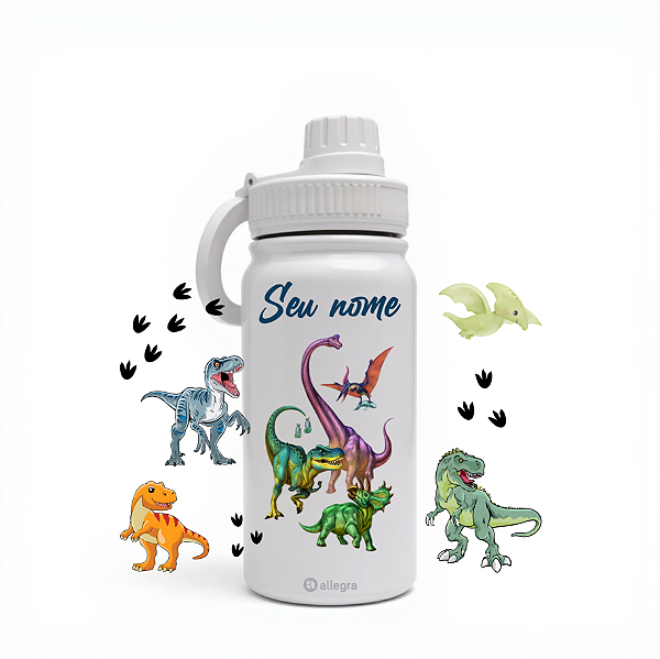 Garrafa Térmica Custom Life 600ml - Reino dos Dinossauros