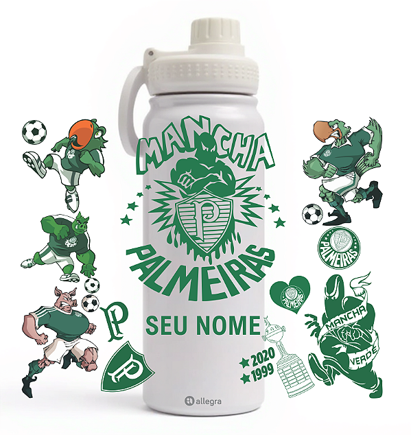 Garrafa Térmica Custom Ice 800ml - Palmeiras Mancha verde