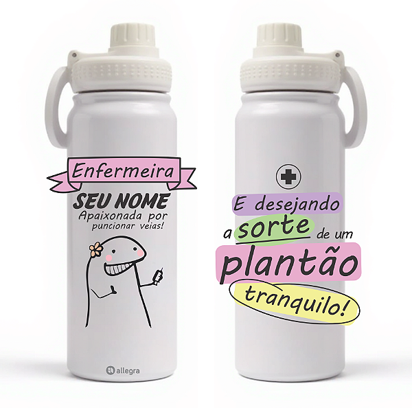 Garrafa Térmica Custom Ice 800ml - Enfermeira Flork