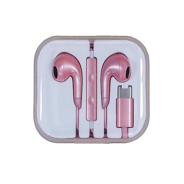 Fone De Ouvido Com Microfone Tiny usb-C Oex FN209 Rosa Metálico