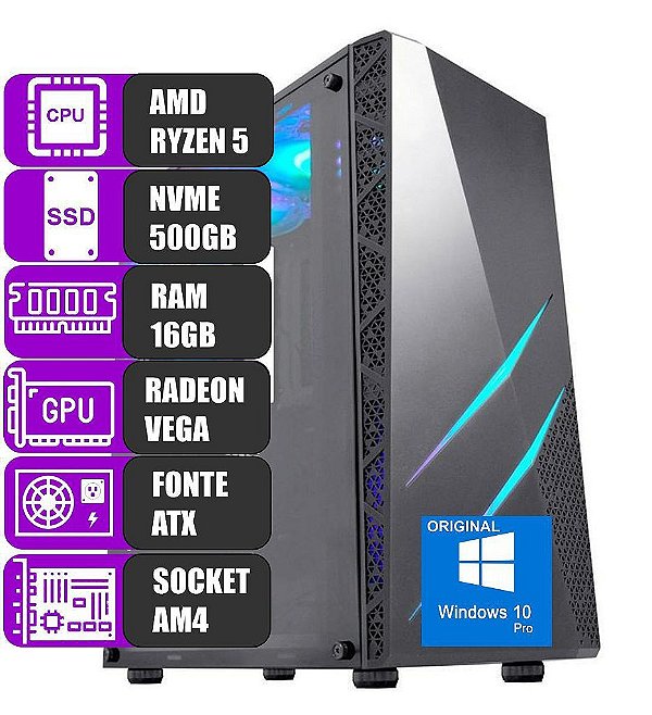 Computador Mdi Gamer Amd Ryzen 4600 G / 16 Gb / 500 Gbvme
