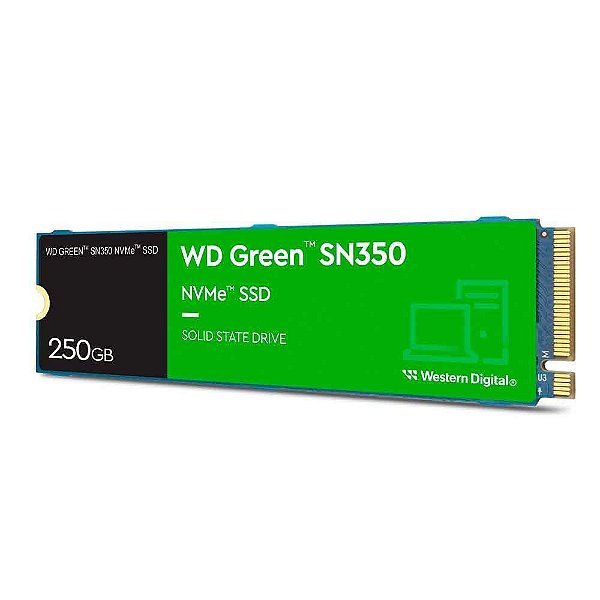 SSD Wd Green Sn350, 250GB, M.2 2280, Pcie Gen3 X4, Nvme 1.3 - Wds250g2g0c