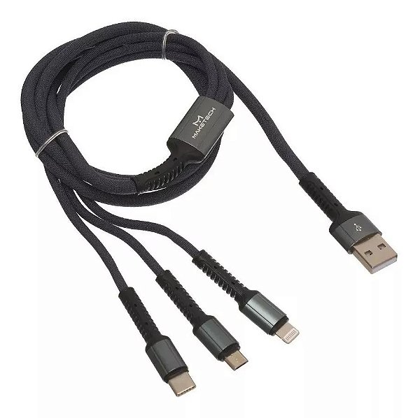 Cabo Usb Carregador Turbo 3em1 Maketech 3,4a CA-195