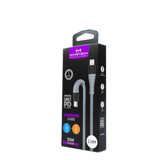 Cabo Usb c para Lightning Ca-212ci 2m 30w Cinza Maketech