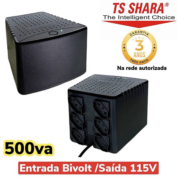 Estabilizador 500va Power Est Bivolt Ts Shara 9003 6 Tomadas