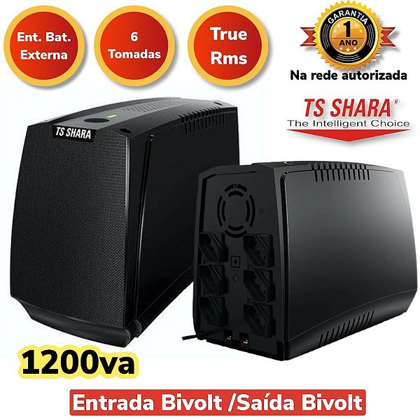 Nobreak Ups Compact Xpro 1200Va Tsshara Bivolt/Bivolt Engate Bateria 4402