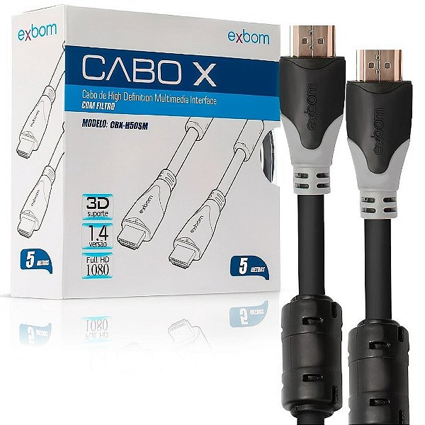 Cabo Hdmi 5 Metros 5mt Full Hd 1080p Banhado A Ouro Tv 3d