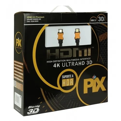 Cabo Hdmi 30 Mts C/filtro 2.0 3d 4k 19 Pinos Pix 018-3020