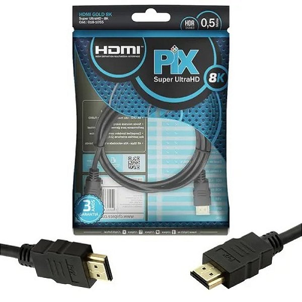 CABO HDMI GOLD 2.1 - 8K HDR 19P 50CM 018-1055