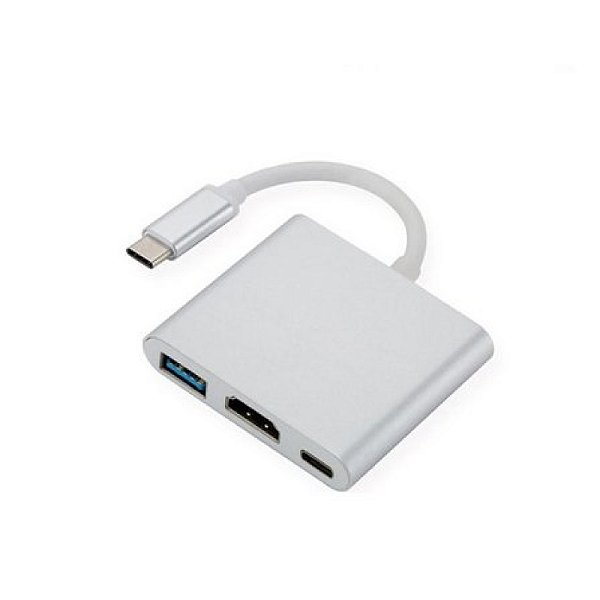 Cabo Adaptador Usbc 3.1 Tipoc Hdmi Usb Dex Thunderbolt 3.0 Dock 3 Em 1 HC-03