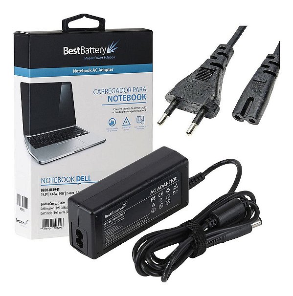 Fonte Para Notebook Dell 19.5V 4.62A 90W Pino Grosso 7,4*5,0mm