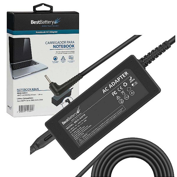 Fonte Para Notebook Asus Eee Pc 19V 2.1A  40W 3,0*1,1mm