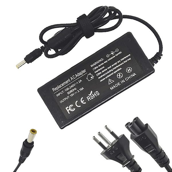 Fonte Para Notebook Samsung 19V 3.16A Pino 5,5*3.0mm Knup
