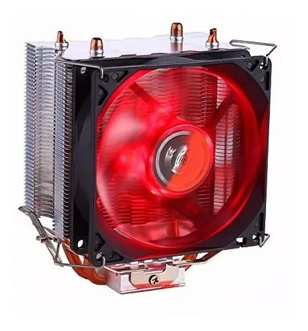 COOLER UNIVERSAL LED RED VERMELHO INTEL AMD FAN 1150 1151 AM3 AM4 DX-9000