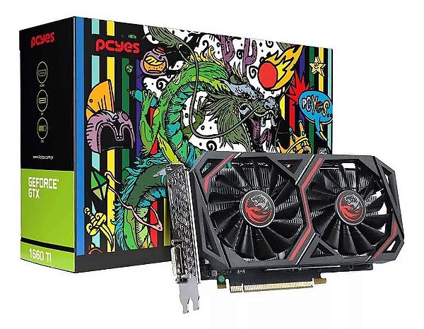 Placa De Vídeo Pcyes Geforce Gtx 1660 Ti 6gb Gddr6 192bits