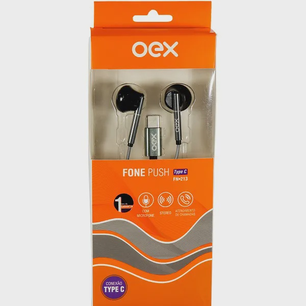 Fone De Ouvido Com Microfone Usb-C Oex Fn213
