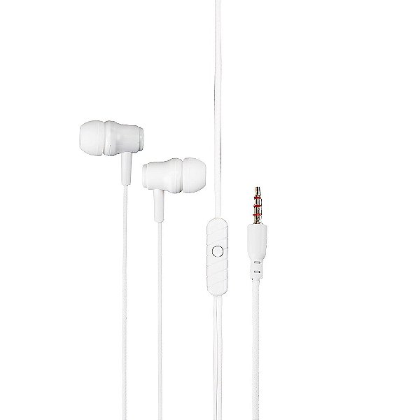 Fone de Ouvido Com Fio P3 Microfone Epp-047b Branco Maketech