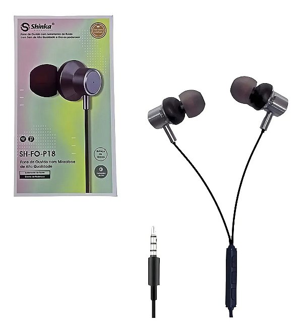 Fone De Ouvido Com Mic E Controle De Volume Shinka