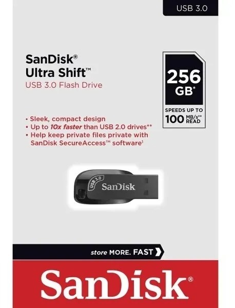 PEN DRIVE 256GB SANDISK ULTRA SHIFT USB 3,0  Z410