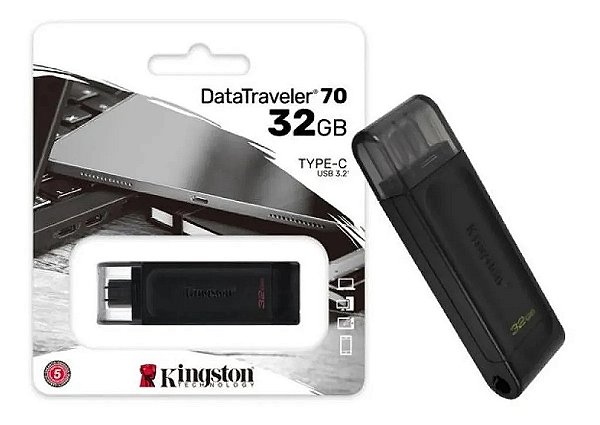 PEN DRIVE  32GB KINGSTON  DATA TRAVELER 70 DT70 3.2 TIPO C
