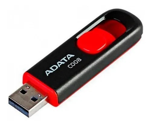 PEN DRIVE ADATA AC008 64GB PRETOVERMELHO AC00864GRKD