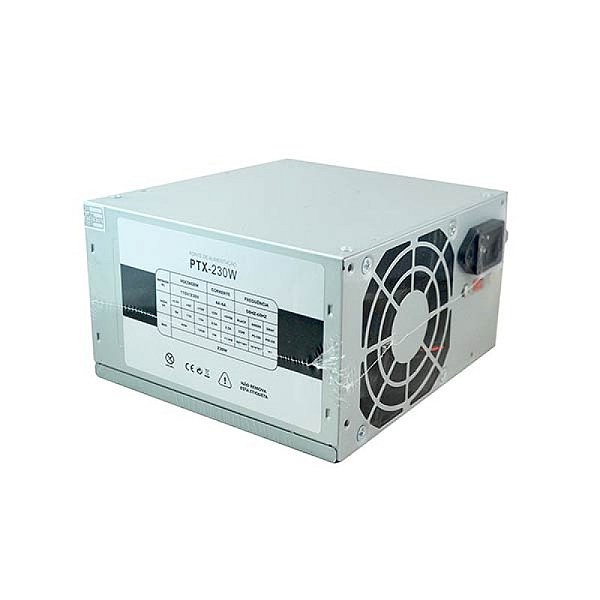 Fonte Atx 230W Reais Hoopson Bivolt 20+4 Pinos 2 Sata 2 Ide