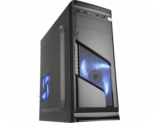 Gabinete Gaming Solid Snake 1 Baia Preto Led Azul Cg-02R6 K-Mex