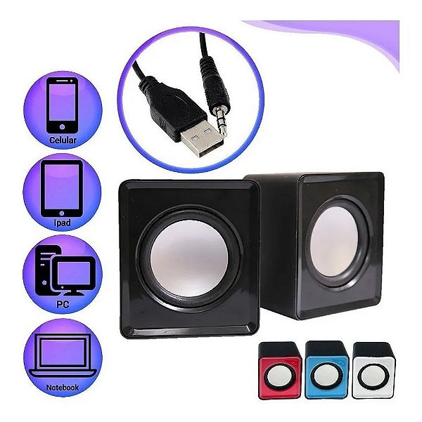Caixa de Som para PC/Notebook KP-609 - Knup KP-609 Preta