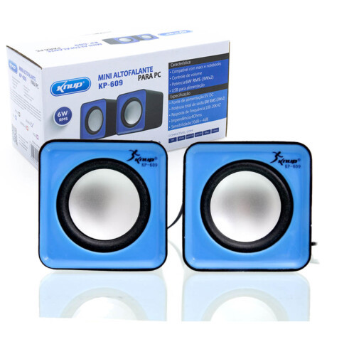 Caixa de Som para PC/Notebook KP-609 - Knup KP-609 AZUL